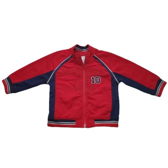 Wonder Kids Infant Boys Red/Blue Full Zip Front Varsity Jacket Size 18 Months - Picture 2 of 7